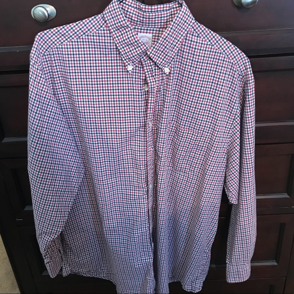 Brooks Brothers black and red button down